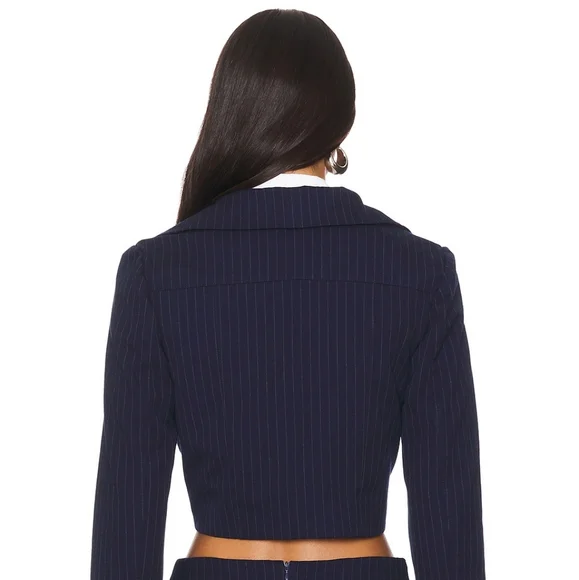Amanda Uprichard Navy Cropped Jacket | NWT | Size Medium – Msrp $260 - Picture 14 of 16